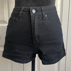 Forever 21 Black High Waisted Stretch Denim Shorts.